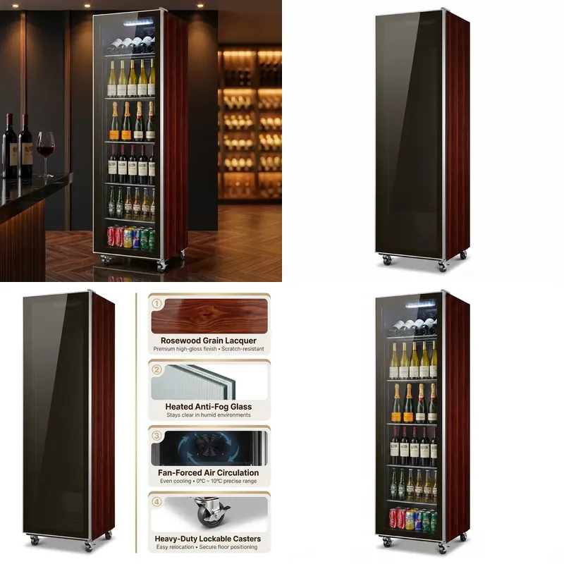Wine Beer Cooler Fridge - SFW Certificate Rosewood Finish Single Glass