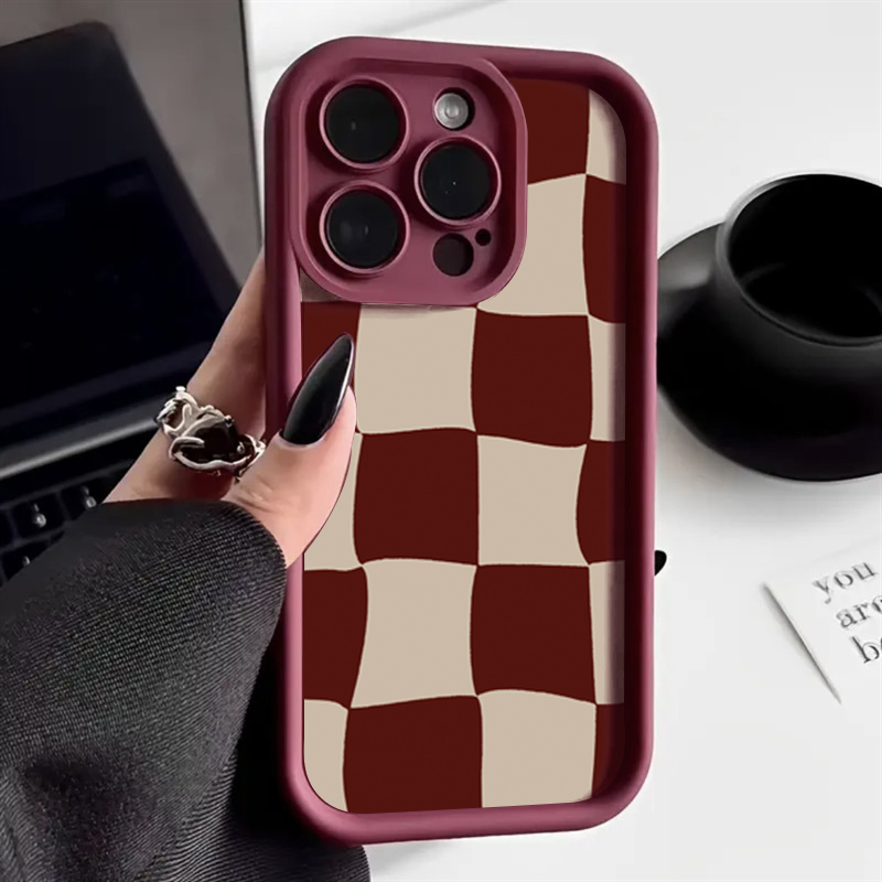 Wine & Beer Quito - Wine Red Deform Grid Pattern Phone