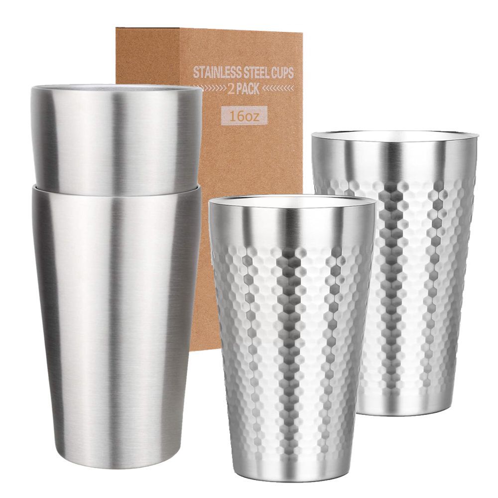 Beer Flight Set - Coffee Mugs Set of 2 Stainless