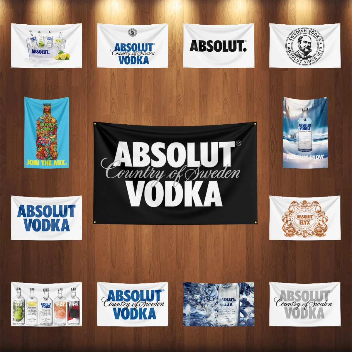 Wine Beer Rum - 3×5ft A-Absolut Vodkas Flag Polyester Printed
