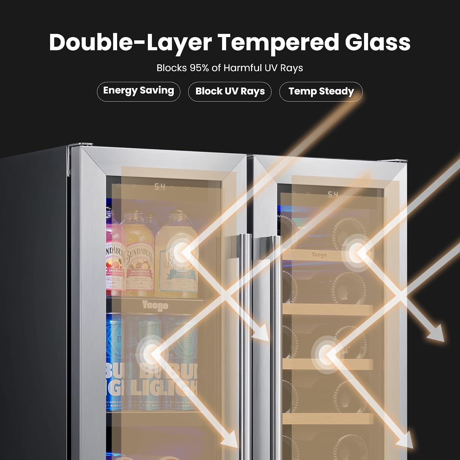 Yeego 24 Inch Wine and Beverag - đánh giá và giá Wine Beer Fridge Dual Zone