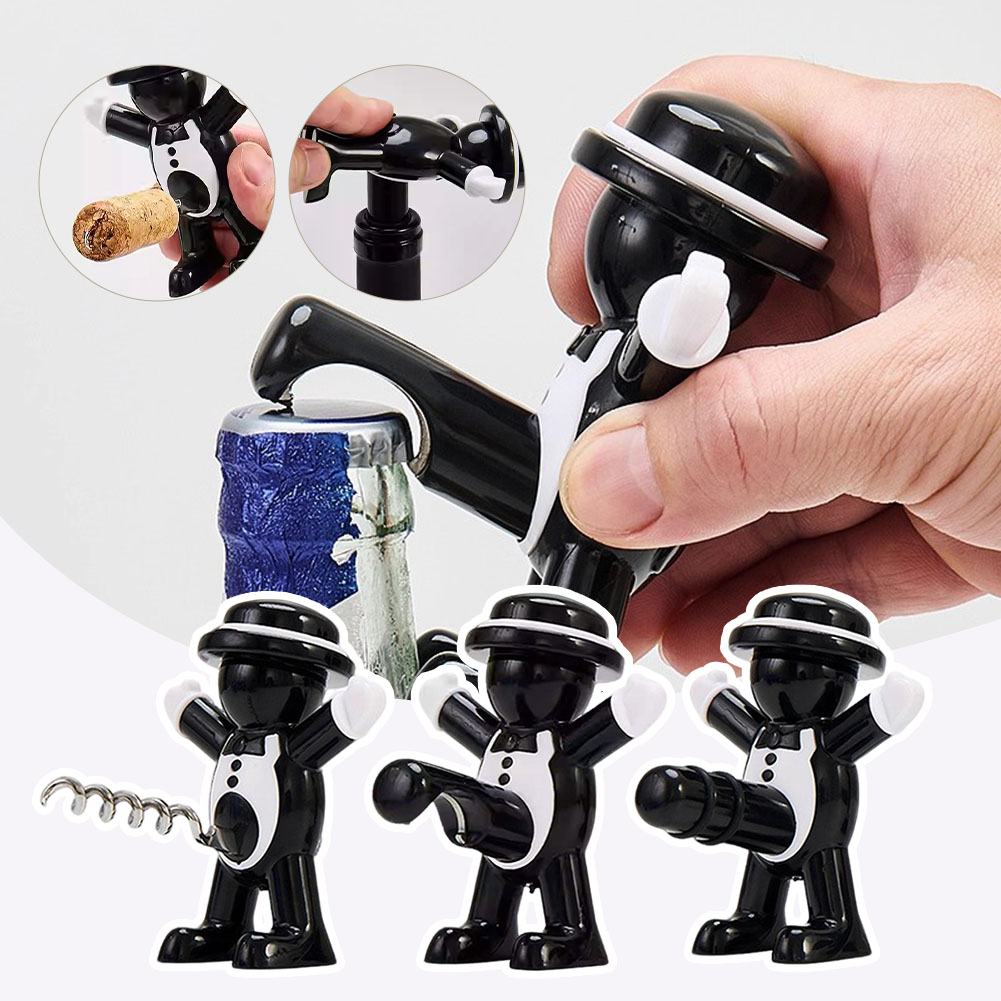 Black Cool Man Bottle Opener E - đánh giá và giá Wine In Beer Bottle