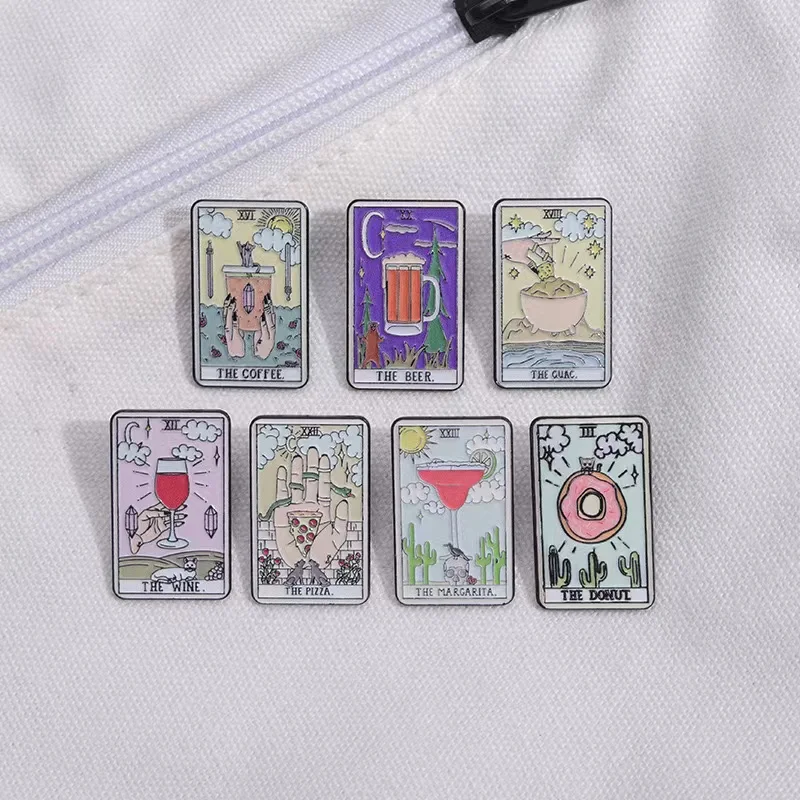 Custom Tarot Enamel Pins Beer  - đánh giá và giá Wine Beer Pizza