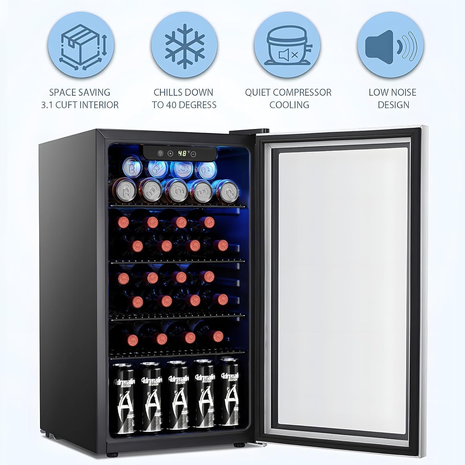26 Bottle 130 Can Wine Cooler/ - đánh giá và giá Wine Beer Cooler Fridge