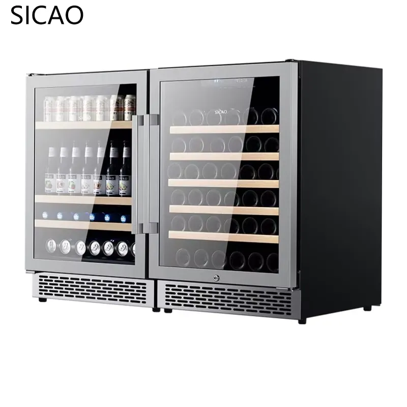 2 Door Wine Beer Fridge Glass  - đánh giá và giá Wine Beer Fridge Dual Zone