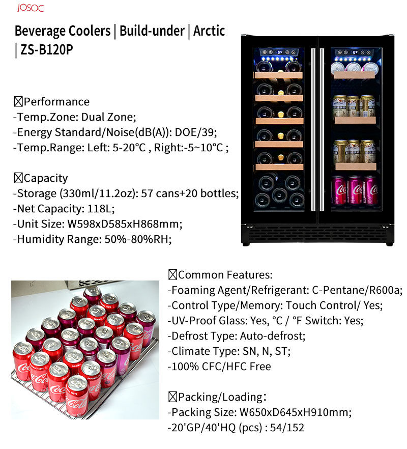 Double Door Undercounter Wine  - đánh giá và giá Wine Beer Cooler Fridge