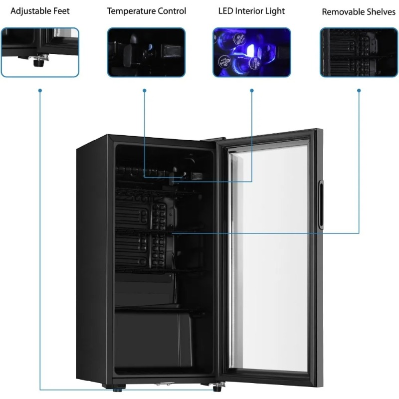 Beverage Refrigerator, 3.2 Cu. - đánh giá và giá Wine Beer Cooler Fridge